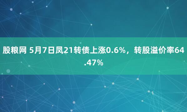 股粮网 5月7日凤21转债上涨0.6%，转股溢价率64.47%