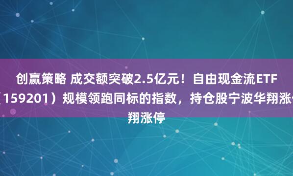 创赢策略 成交额突破2.5亿元!自由现金流ETF(159201)规模领跑同标的指数,持仓股宁波华翔涨停