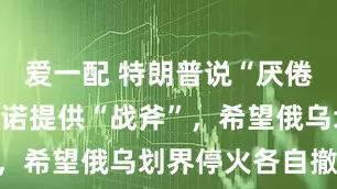 爱一配 特朗普说“厌倦了”：不承诺提供“战斧”，希望俄乌划界停火各自撤兵