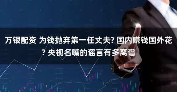 万银配资 为钱抛弃第一任丈夫? 国内赚钱国外花? 央视名嘴的谣言有多离谱