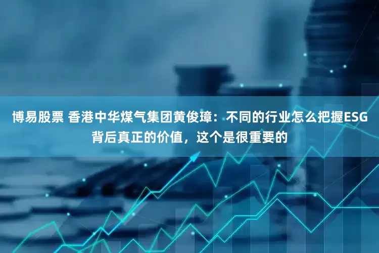 博易股票 香港中华煤气集团黄俊璋：不同的行业怎么把握ESG背后真正的价值，这个是很重要的